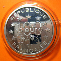 15 EURO. 100 FRANCS 1997. BE. Tirage 20 000. ARGENT 900°/°° PROOF. 2 PHOTOS. SILVER. KM# 1191 - 100 Francs