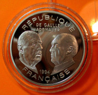 100 FRANCS DE GAULLE 1994. BE. Tirage 7 860 Ex.. ARGENT 900°/°°. PROOF. 2 PHOTOS. SILVER. KM#1046 - BU, BE & Estuches