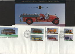 1994  Public Service Vehicules: Bus, Tram, Ambulance, Fire Wagon  Set Of 6 On 3 FDCs  Sc 1527 - 1991-2000