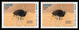 NIGER 2023 - SET 2V - OSTRICH AUTRUCHE AUTRUCHES - BIRDS OISEAUX - MNH - Struzzi