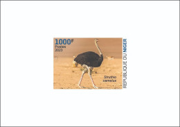 NIGER 2023 - DELUXE PROOF - OSTRICH AUTRUCHE AUTRUCHES - BIRDS OISEAUX - Avestruces
