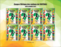 NIGER 2023 - M/S 8V - FOOTBALL AFRICA CUP OF NATIONS COUPE D'AFRIQUE COTE D'IVOIRE - FLAGS ALGERIA ALGERIE - MNH - Afrika Cup