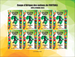 NIGER 2023 - IMPERF M/S 8V - FOOTBALL AFRICA CUP OF NATIONS COUPE D'AFRIQUE COTE D'IVOIRE - FLAGS ALGERIA ALGERIE - MNH - Coupe D'Afrique Des Nations