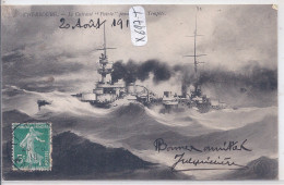 CHERBOURG- CUIRASSE PATRIE- PENDANT LA TEMPETE - Warships
