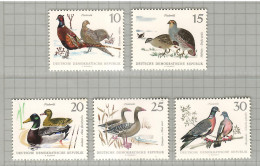 Germany, East, 1968, Bird, Birds, 5v, MNH** (Split From Set Of 6v) - Gallinacées & Faisans