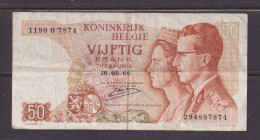 BELGIUM - 1966 50 Francs Circulated Banknote As Scans - Sonstige & Ohne Zuordnung