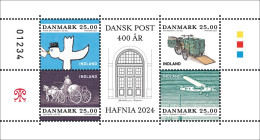 Denmark Danemark Danmark 2024 Postal Transport HAFNIA Exhibition Postal Service 400 Ann PostNord Block MNH - Wielrennen