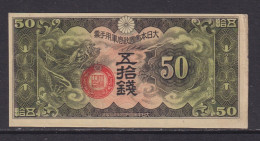 CHINA - 1938-40 Japanese Occupation 50 Sen AUNC/XF Note - Giappone