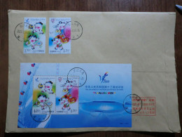 China.Souvenir Sheet On Registered Envelope - Lettres & Documents