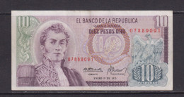 COLOMBIA - 1975 10 Pesos Circulated Banknote - Kolumbien