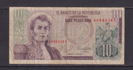 COLOMBIA - 1975 10 Pesos Circulated Banknote - Kolumbien