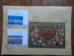 China.Souvenir Sheet  + Full Set On Registered Envelope - Lettres & Documents