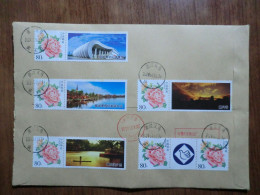 China.Rare Full Set  On Registered Envelope - Briefe U. Dokumente