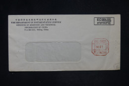 CHINE - Enveloppe Commerciale De Pékin En 1966 Avec Cachet De Taxe Perçue - L 149092 - Covers & Documents