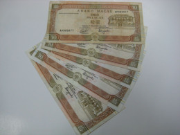 1991 Macau Banco Nacional Ultrmarino $10 Patacas Banknote Used €2/pc Number Random - Macao