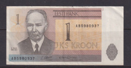 ESTONIA - 1992 1 Kroon Circulated Banknote - Estonia