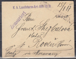 Voorloper Van K.K. Landsturm Art Abt 10/9 Naar Moravany (Tsjechie)  Zensuriert - ...-1850 Prephilately