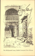 11712628 New_Orleans_Louisiana Old Spanish Lamp Cabildo Courtyard Illustration K - Autres & Non Classés