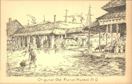 11712626 New_Orleans_Louisiana Original Old French Market History Illustration K - Autres & Non Classés