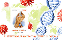 NIGER 2023 - IMPERF M/S 1V - COVID-19 PANDEMIC GLOBAL VACCINATION - JOINT ISSUE - MNH - Joint Issues