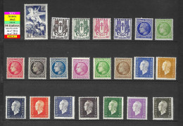 Année 1945** :   84 Timbres  -  Manque 716A - 734 - 1940-1949