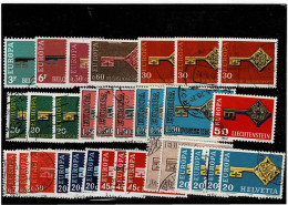 TEMATICA ,EUROPA-CEPT ,1968 ,usati ,32 Pezzi ,serie Complete E Spezzature ,qualita Ottima - 1968