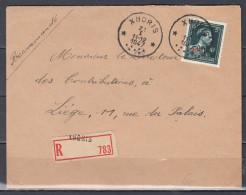 Aangetekende Brief Van Xhoris (sterstempel) Naar Liege - 1946 -10%