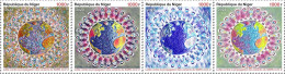 NIGER 2023 - STRIP 4V - COVID-19 PANDEMIC VARIANTS OF SARS - JOINT ISSUE - MNH - Emissions Communes