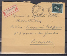 Aangetekende Brief Van Longlier (sterstempel) Naar Bruxelles - 1946 -10%
