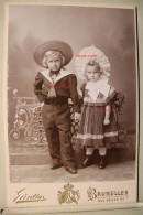 Photo 1870's Enfants Raymond Et Simone Stroobant Tirage Vintage Print Albumen Albuminé Photographe Gunther Bruxelles - Personnes Identifiées