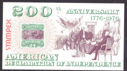 USA / United States Stampex - Declaration Of Independance (1976) - Blocs-feuillets