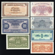 Austria 50 GROSCHEN + 1 2 5 10 20 50 SCHILLING 1944 Allied Military P 102/109  Lotto 4000 - Oesterreich