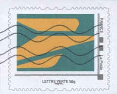 ADHESIF  AUTOCOLLANT  AUTOADHESIF   MONTIMBRAMOI   Oblitéré  Lettre Prioritaire  Timbre Imprimé  Lettre Verte  50gr. - Usati