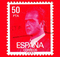 SPAGNA - Usato - 1983 -  Ritratto A Mezzo Busto Del Re Juan Carlos I (1976-1984) (volta A Sinistra) - 50 Pta - Oblitérés