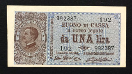 Vitt. Em. III° Buono Di Cassa 1 Lira 28 12 1917 Spl/sup Lievi Ondulazioni Ottimi La Carta E I Colori Naturali LOTTO 4016 - Italia – 1 Lira