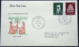 Norway 1964 Oslo Arbeidersamfund 100 Year Complete  Painter Minr.512-13 FDC   ( Lot 6157 ) - FDC