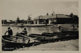 Otterlo (Gem. Ede) Natuurbad De Zanding - Strandpaviljoen Met Boothaven 1953 - Autres & Non Classés