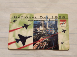 SINGAPORE-(199SIGB99-0-a)National Day1999Jet Fighters-(145)(199SIGB99-360379)($5)(1/1/1999)used Card+1card Prepiad Free - Singapore