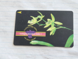 SINGAPORE-(67SIGB)-Coelogyne-(146)(67SIGB-086304)($20)(1/1/1995)used Card+1card Prepiad Free - Singapore