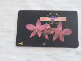 SINGAPORE-(67SIGE-0/a)-Spathoglottis-(148)(67SIGE-042047)($10)(1/1/1995)used Card+1card Prepiad Free - Singapore
