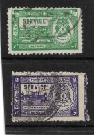 INDIA - BHOPAL 1944 - 1947 OFFICIALS ½a GREEN, 2a VIOLET SG O347/O348 FINE USED Cat £5.25 - Bhopal