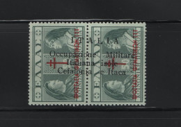 GREECE IONIAN ISLANDS 1941 50+50 LEPTA CHARITY ISSUE (ANTI TB) PAIR MNH STAMPS OVERPRINTED ITALIA Occupazione Militare I - Isole Ioniche