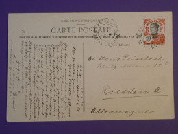 DG1  INDOCHINE BELLE CARTE  1902   COCHINCHINE  A DRESDEN GERMANY   ++ +AFF. INTERESSANT+++ - Storia Postale