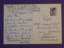 DG1  POLYNESIE  BELLE CARTE ENTIER  1993    HUANINE   A  GUERANDE FRANCE    ++ +AFF. INTERESSANT+++ - Covers & Documents