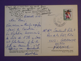 DG1  POLYNESIE  BELLE CARTE ENTIER  1993    HUANINE   A  GUERANDE FRANCE    ++ +AFF. INTERESSANT+++ - Storia Postale