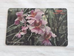 SINGAPORE-(11SIGA-d)-Vanda Miss Joaquim-(152)(11SIGA-171242)($10)(1/1/1991)-used Card+1card Prepiad Free - Singapore