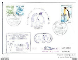 60 - 116 - Superbe Pli Antarctique Chilien - Base Eduardo Frei - 1996 - Divers Cachets Illustré - Pinguini