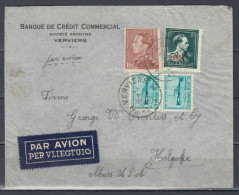 Brief Van Verviers 2 Naar Holyoke - 1946 -10%