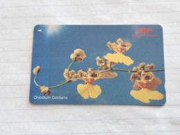 SINGAPORE-(11SIGD-a)-Oncidium Goldiana-(155)(11SIGD-011006)($20)(1/1/1991)-used Card+1card Prepiad Free - Singapore