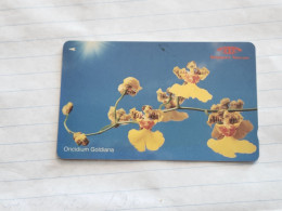 SINGAPORE-(11SIGD-c)-Oncidium Goldiana-(156)(11SIGD-046770)($20)(1/1/1991)-used Card+1card Prepiad Free - Singapore